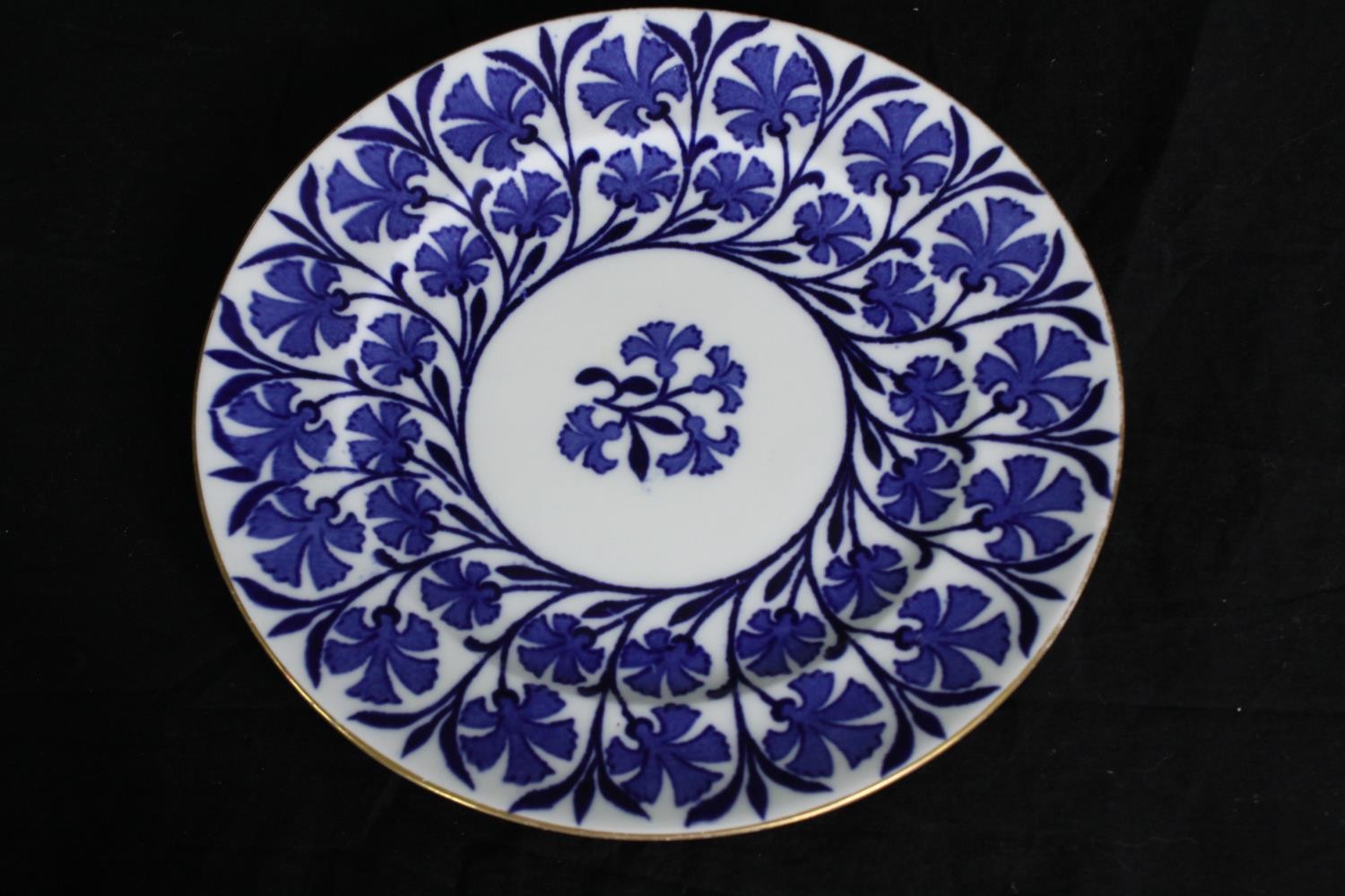 A Staffordshire blue and white porcelain part tea service Dia.25cm. (largest). - Image 5 of 6