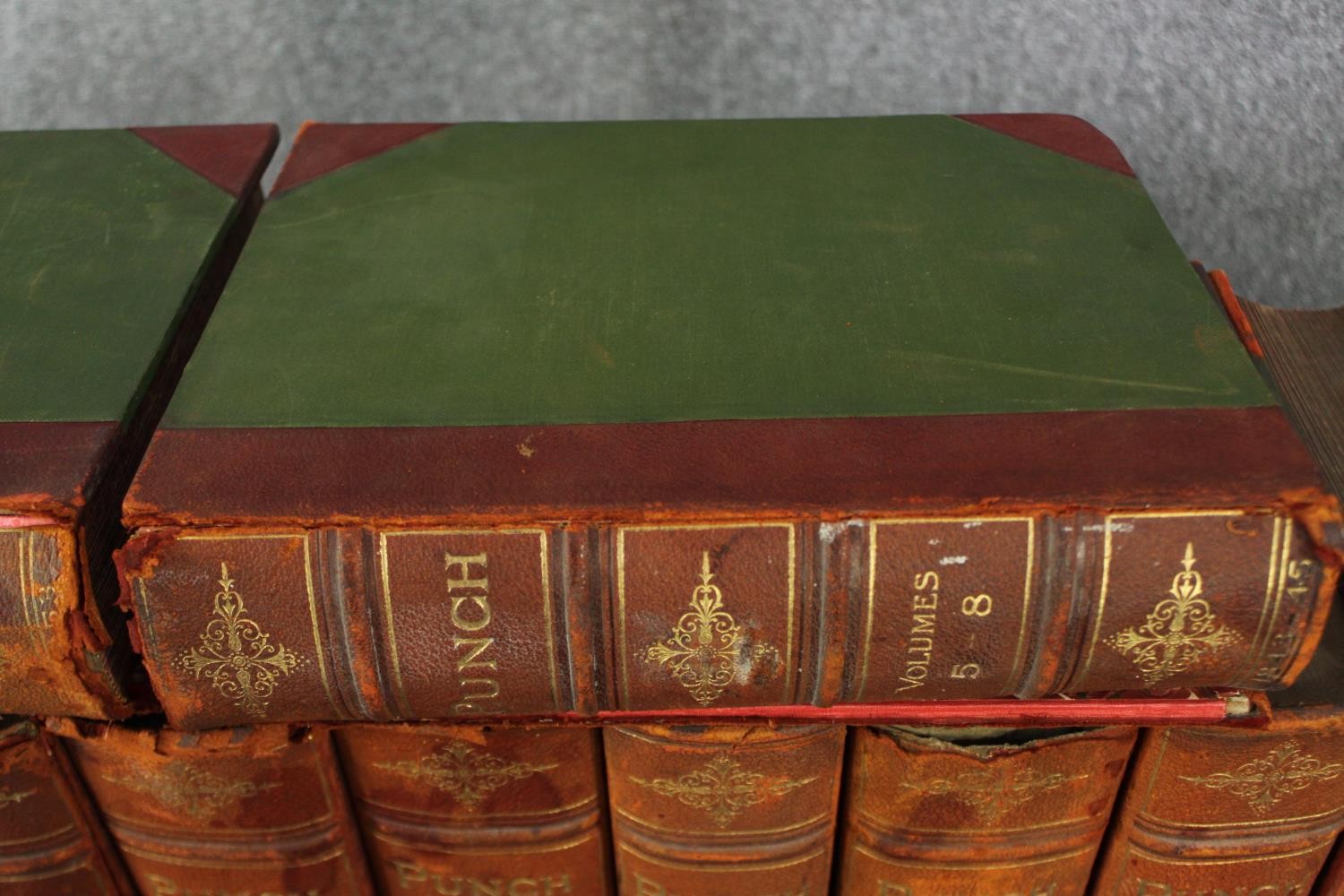 The History of Punch, late 19th century, volumes 1-100, complete set, leather bound. H.29 W.24cm. ( - Image 13 of 13