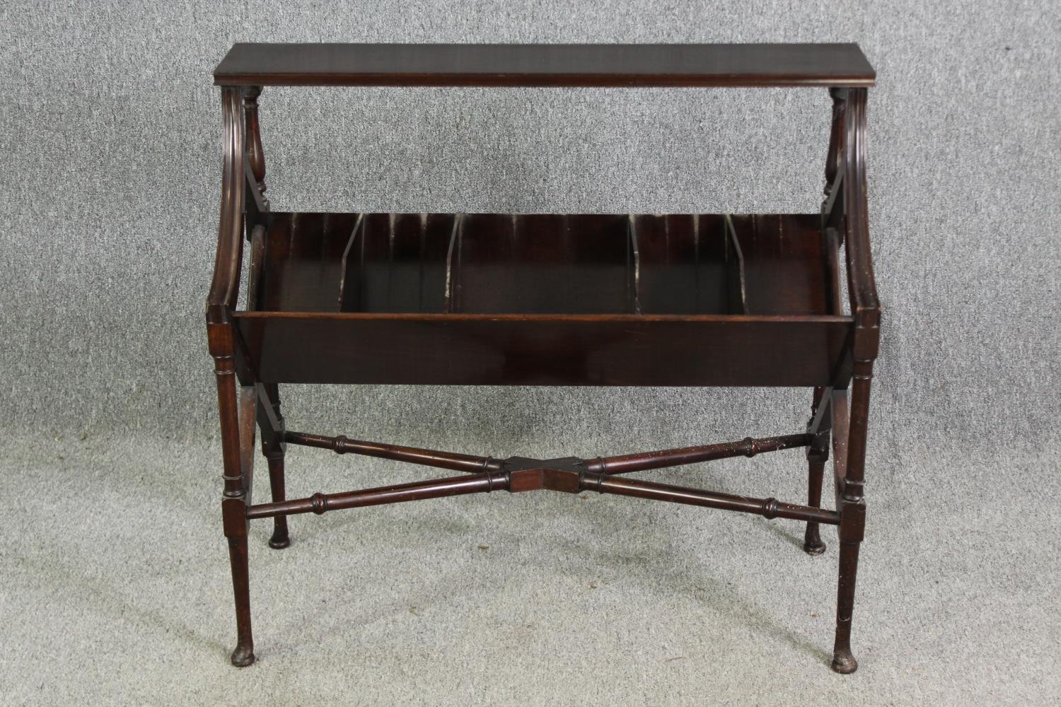 A mahogany book rack, early 20th century H.84 W.93 D.40cm.