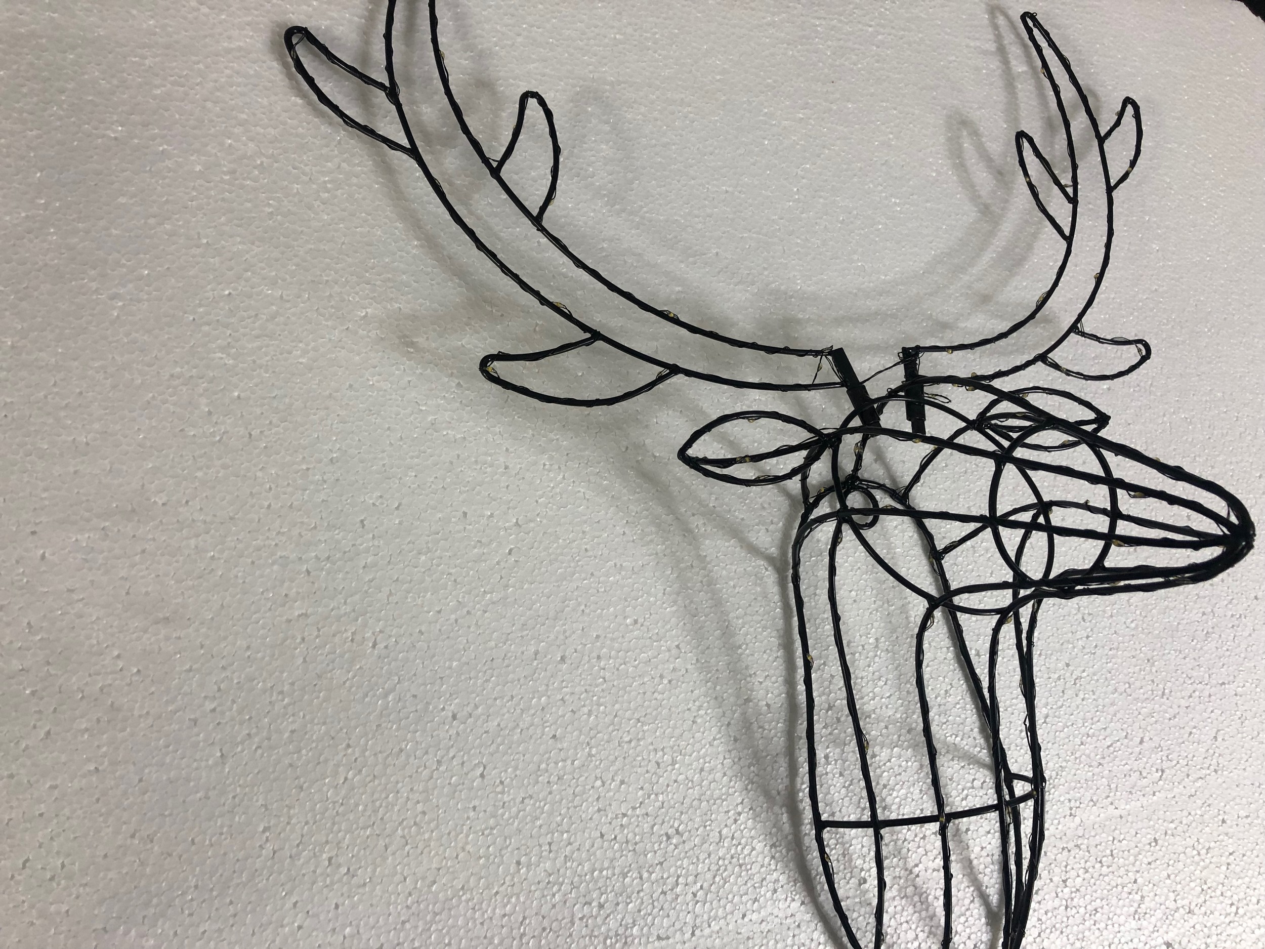 Four wall mounted reindeer heads made from wire. L.65cm. (each) - Image 3 of 4