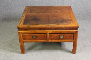 A Chinese hardwood coffee table, first half 20th century. H.50 W.86 D.86cm.