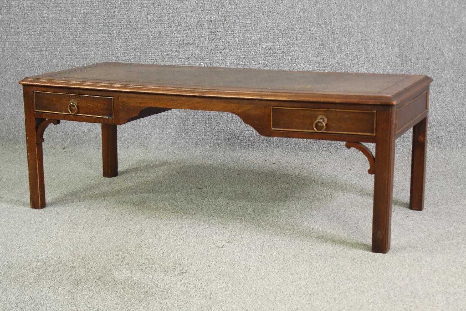 A mahogany coffee table, 20th century Georgian style. H.45 W.123 D.52cm. - Image 4 of 9