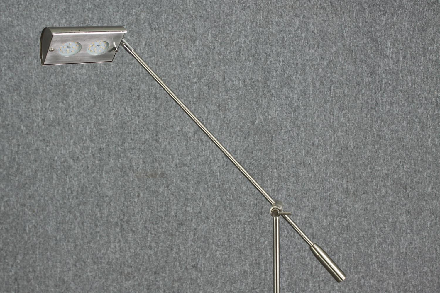 A floor standing chrome anglepoise style lamp. H.170cm. - Image 2 of 5