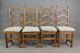 A set of four contemporary kitchen dining chairs. H.19cm. (each).