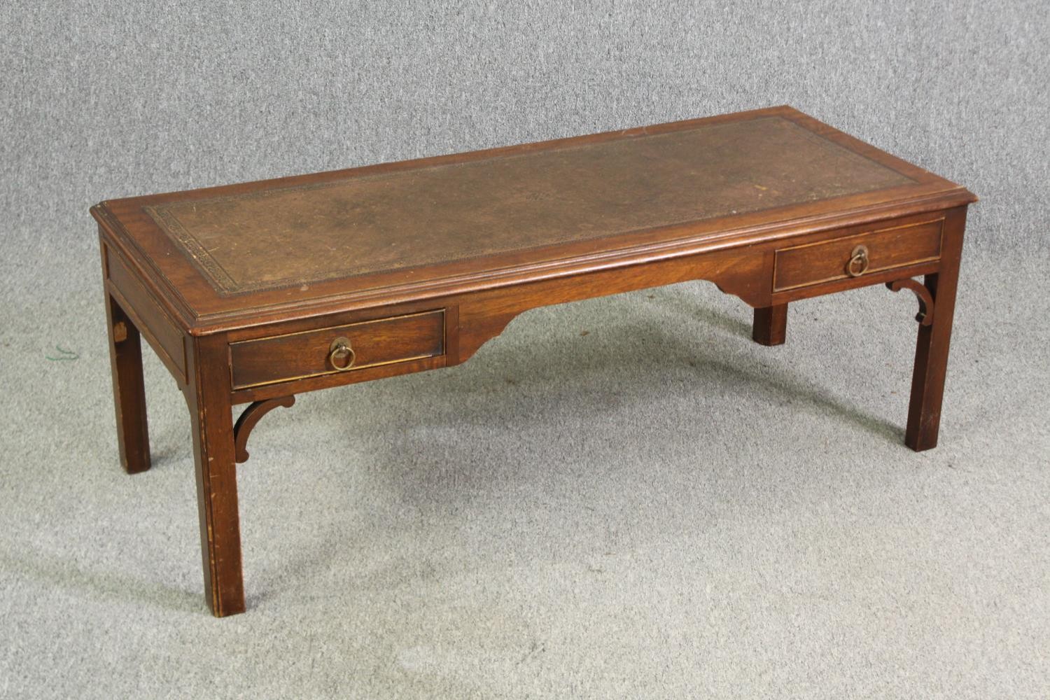 A mahogany coffee table, 20th century Georgian style. H.45 W.123 D.52cm. - Image 2 of 9