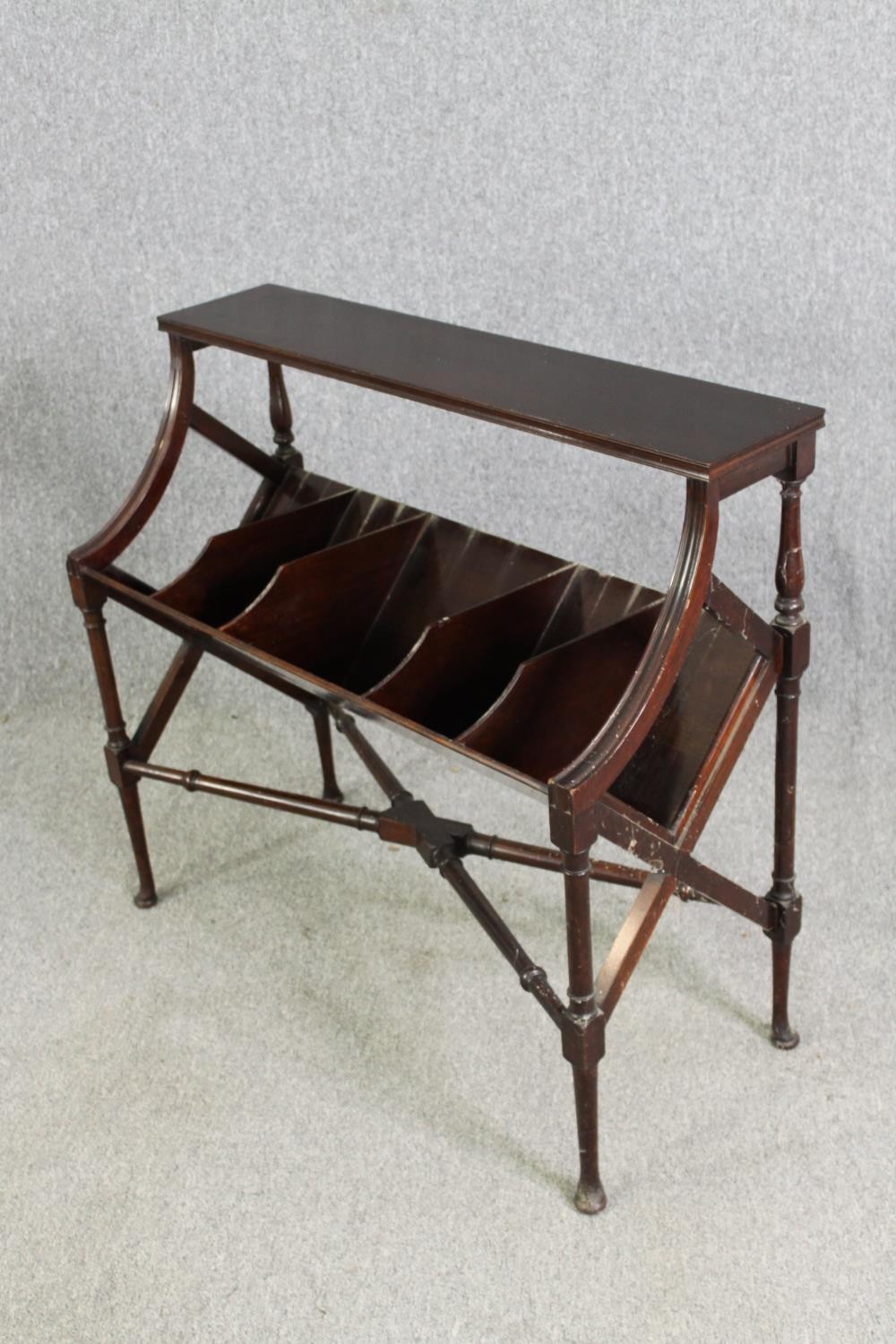 A mahogany book rack, early 20th century H.84 W.93 D.40cm. - Image 3 of 7