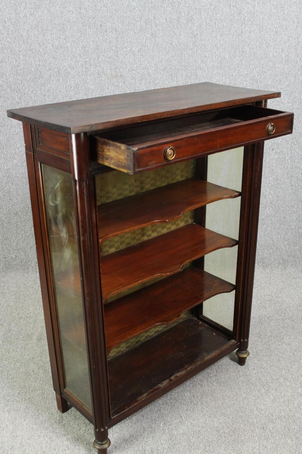 A late 19th century Continental mahogany dwarf open bookcase. H.120 W.89 D.36cm. - Image 4 of 6
