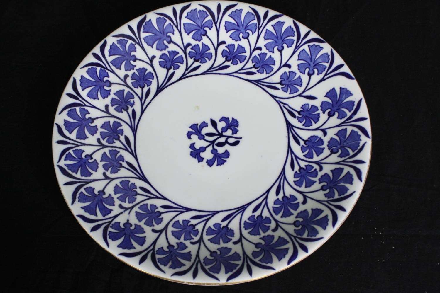 A Staffordshire blue and white porcelain part tea service Dia.25cm. (largest). - Image 4 of 6