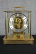 A vintage Kundo brass mantel clock, H.20 W.20 D.13cm.