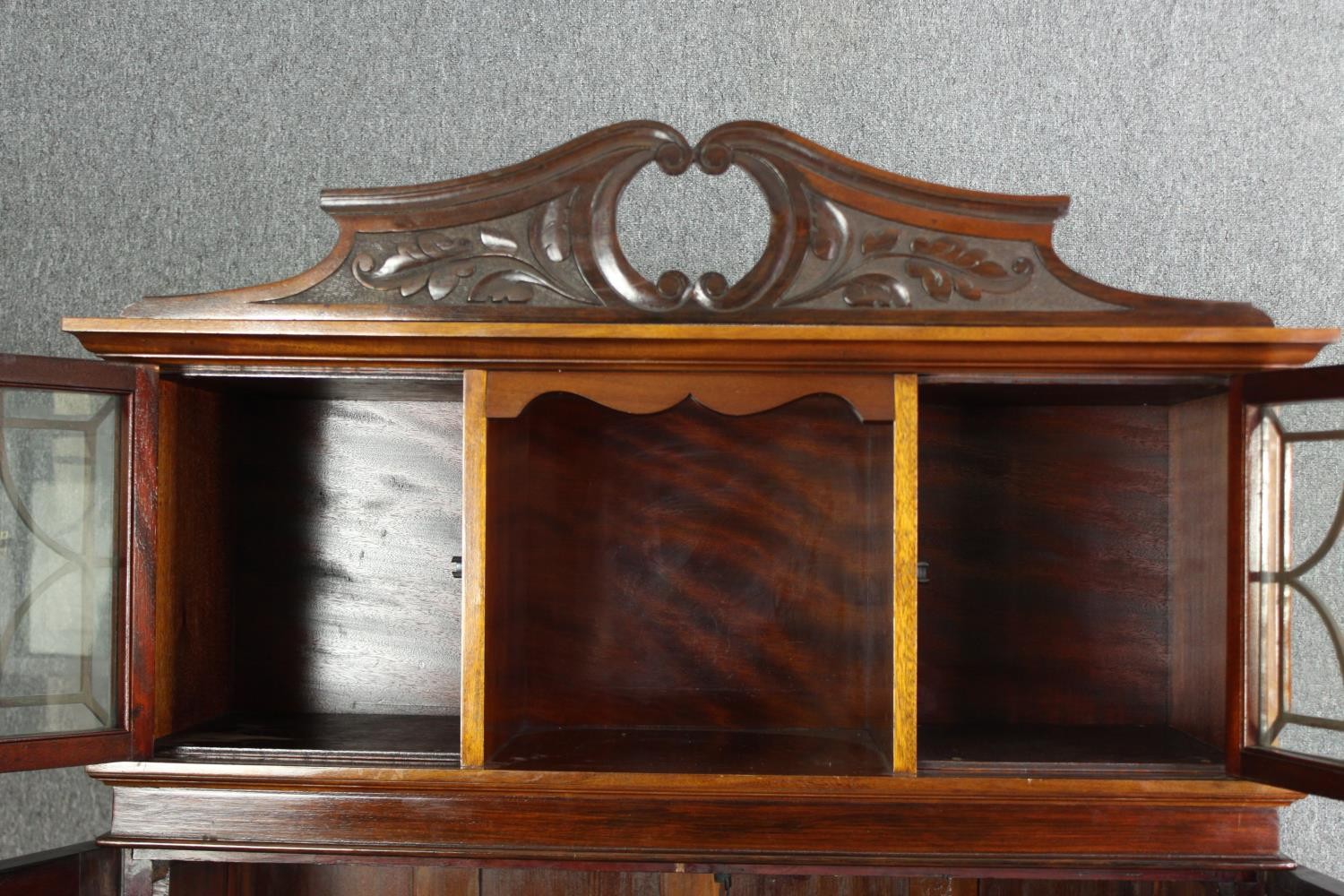 An Edwardian mahogany carved and glazed display cabinet, H.190 W.94 D.40cm. - Image 5 of 9