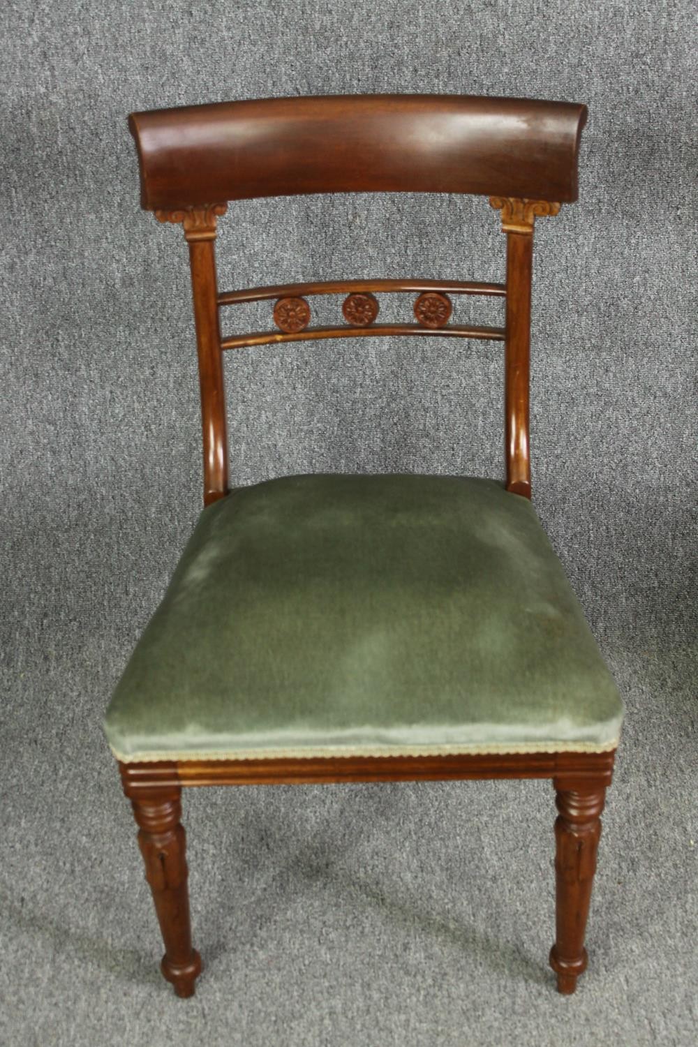 Dining chairs, a set of six William IV mahogany. - Image 2 of 7