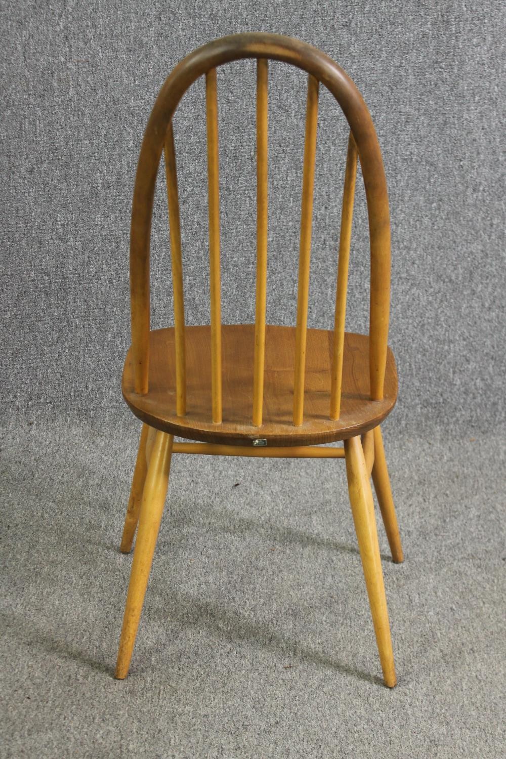 A set of four Ercol beech and light elm dining chairs. - Image 5 of 9