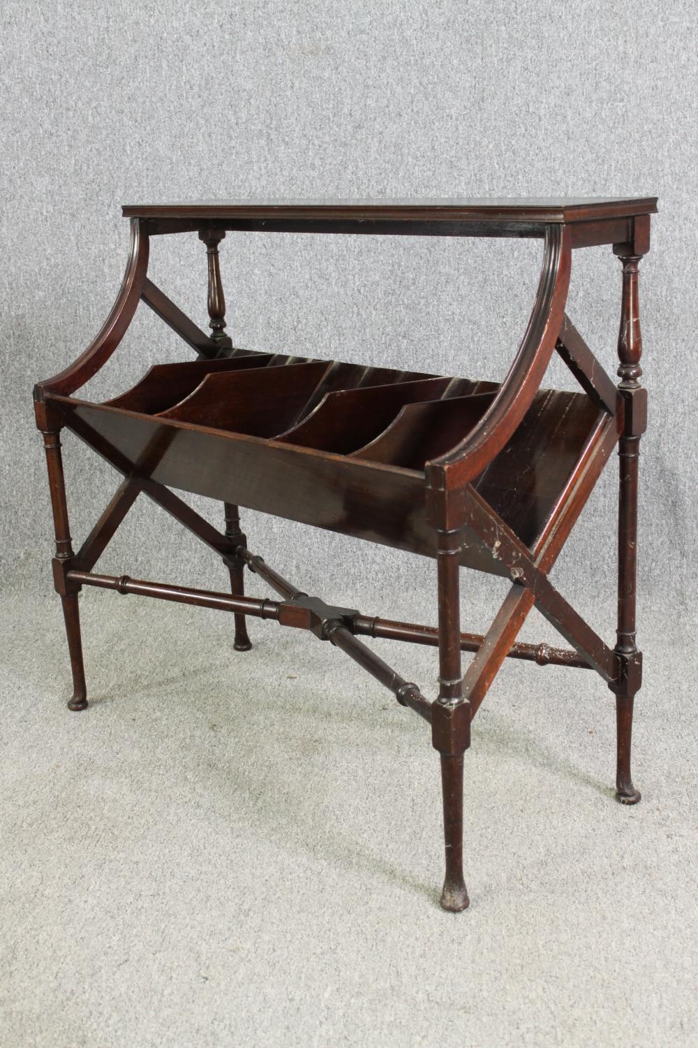 A mahogany book rack, early 20th century H.84 W.93 D.40cm. - Image 4 of 7