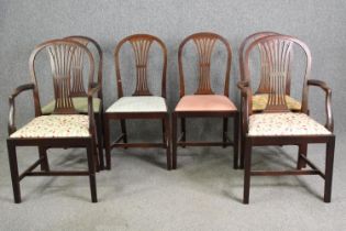 A set of six Hepplewhite style dining chairs, early 20th century.