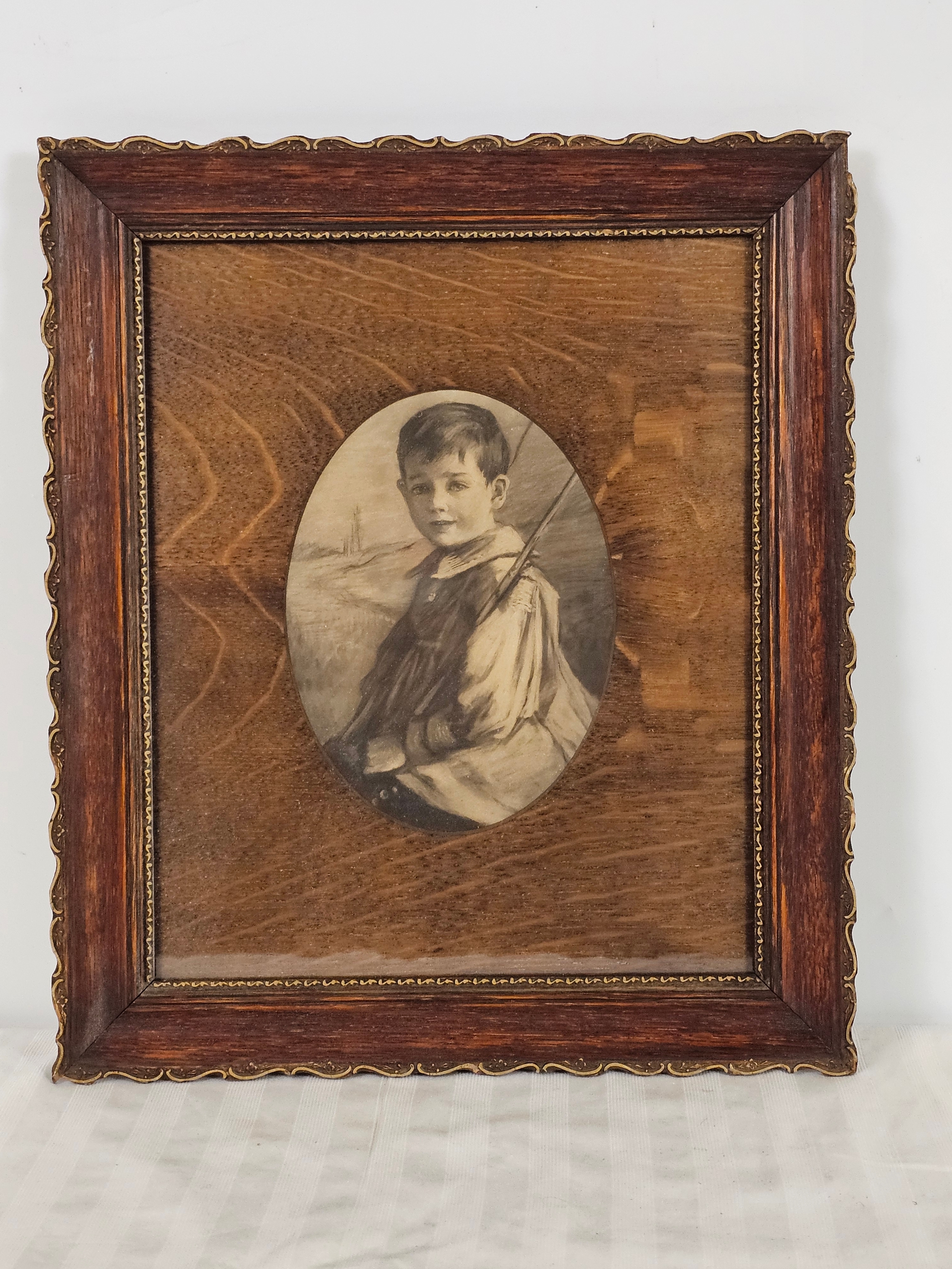 A very fine pencil sketch of a small boy. H.36 W.32.cm - Image 2 of 5