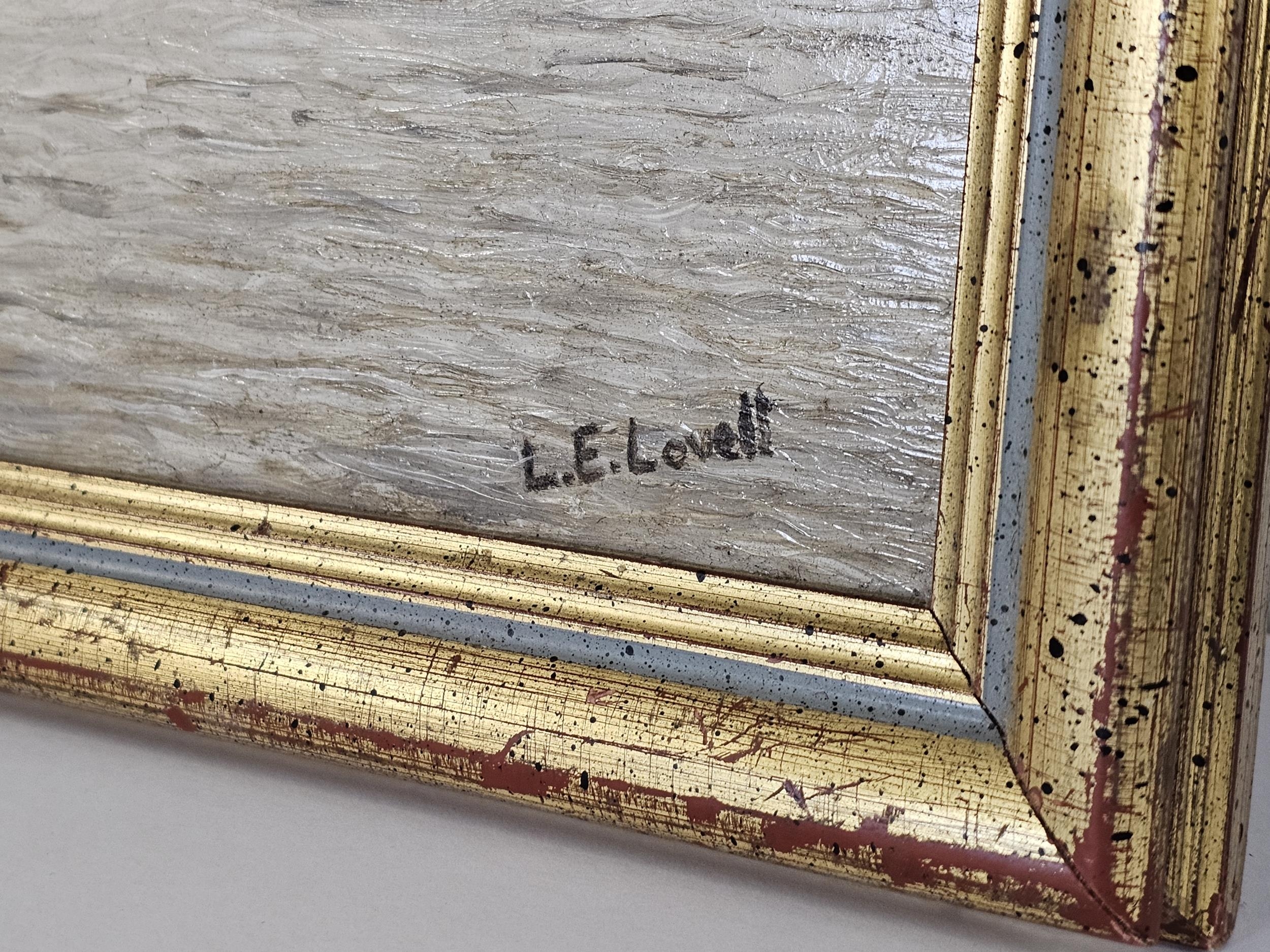 Oil on canvas signed L.E Lovell. H.40 W.50cm. - Image 3 of 4