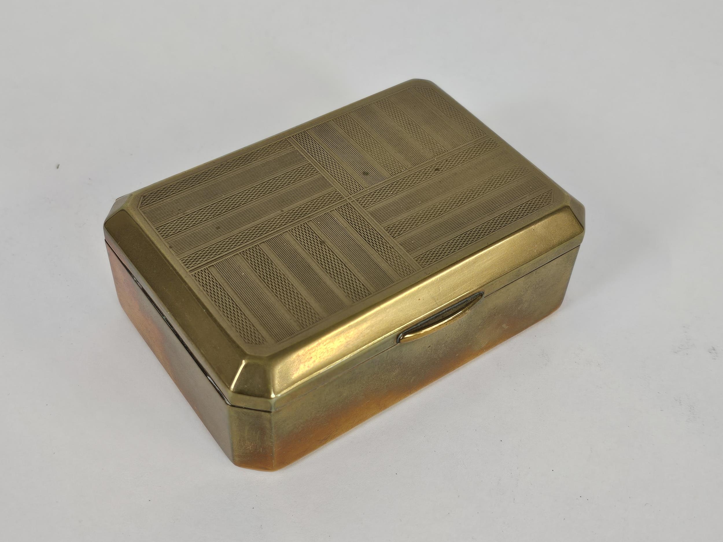 A good collection of brass boxes including a Trench Art cigarette box. - Image 8 of 9