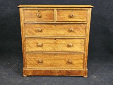 A Victorian satinwood chest of drawers. H.112 W.108 D.51cm.