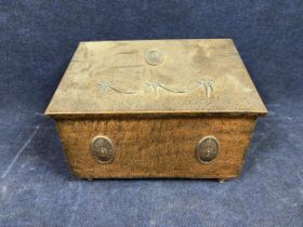 A C.1900 copper coal box, with neoclassical decoration
