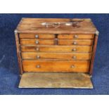A Neslein style Engineers Tool Chest with key. H.36 W.51 D.26cm.