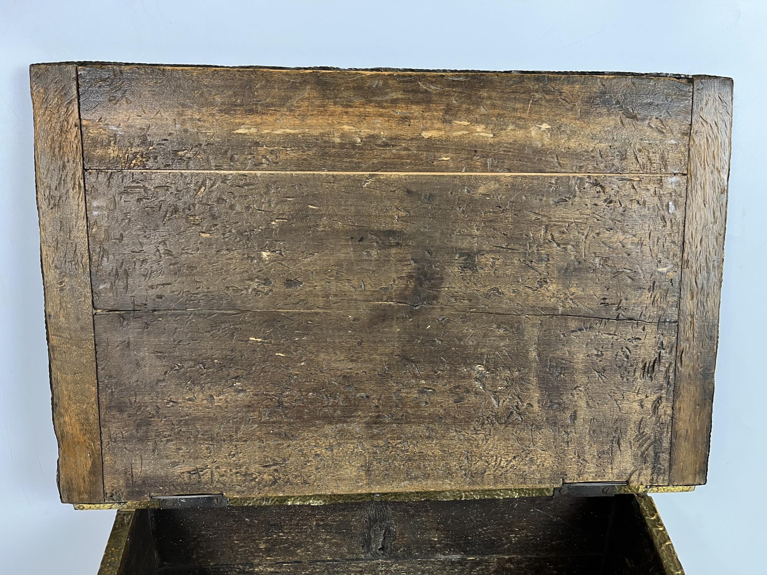 A brass coal box, with fork and bellows - Image 3 of 7