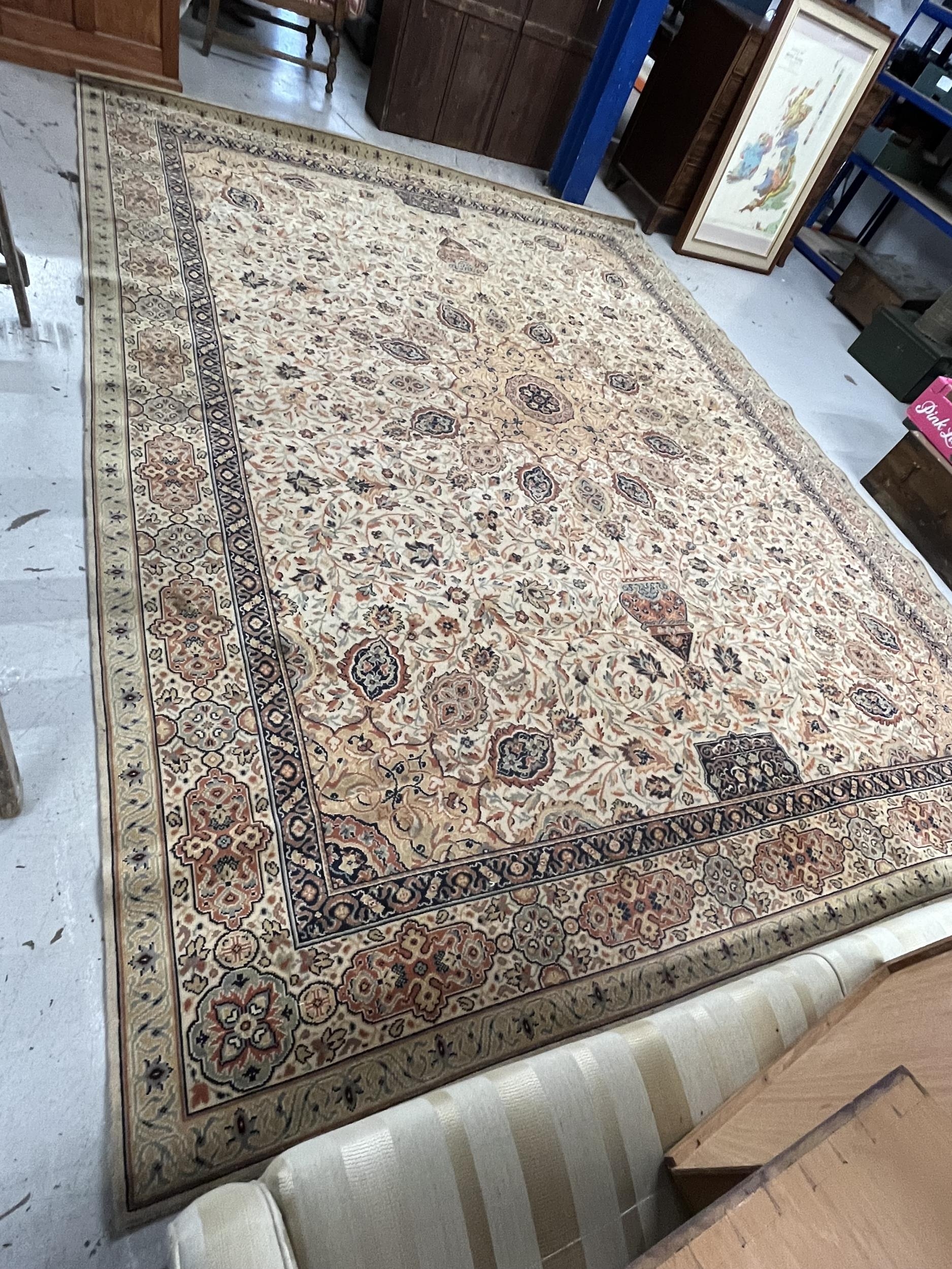 A Nain style carpet with ivory ground. W.280 L.360.cm - Image 3 of 4