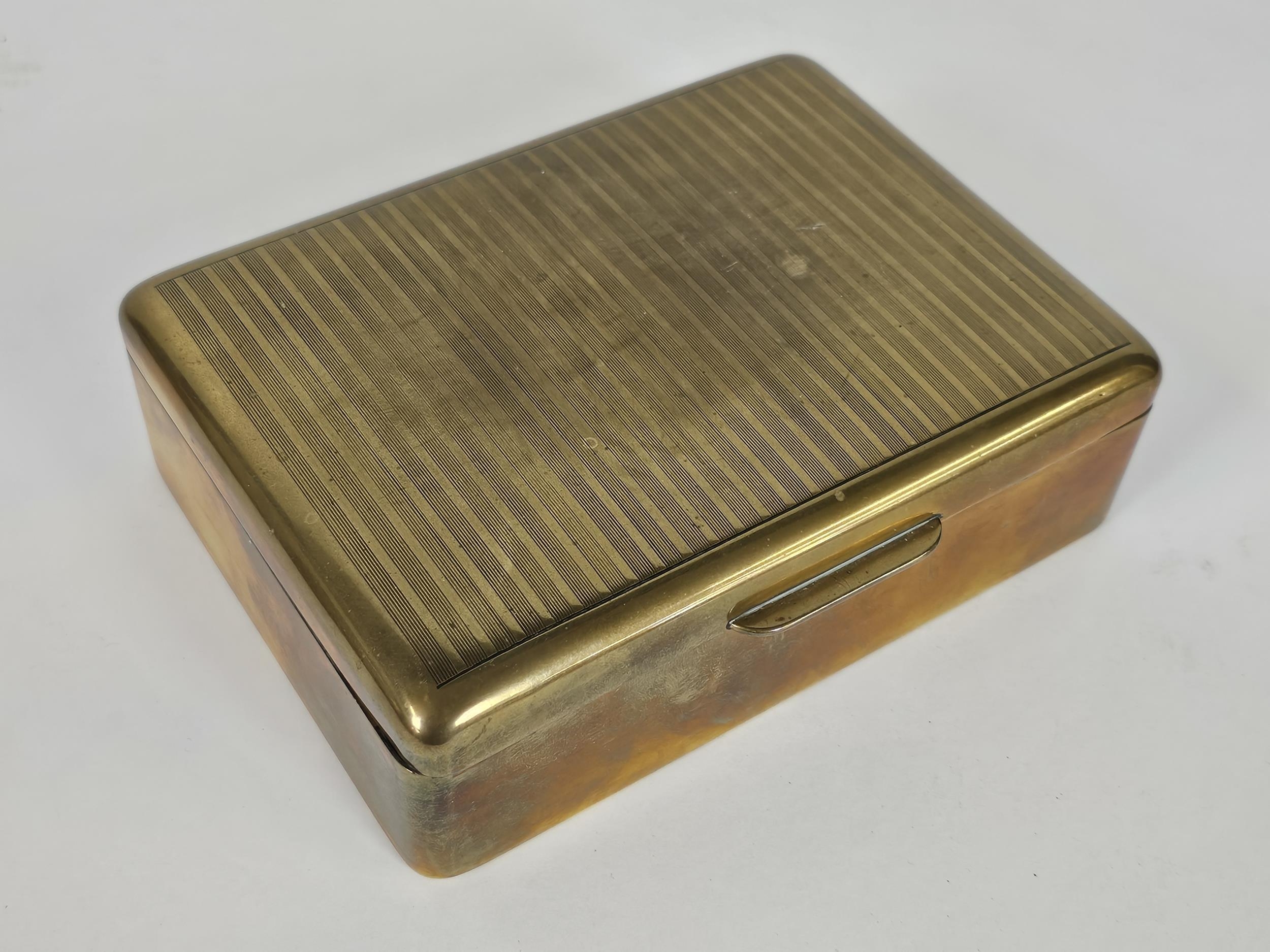 A good collection of brass boxes including a Trench Art cigarette box. - Image 7 of 9