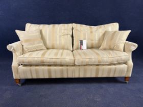 A Duresta sofa, with beige striped upholstery. H.82 W.170 D.110.cm