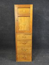 A narrow cabinet, rosewood and mahogany, with inlaid decoration, late 19th century (adapted) H.154