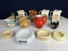Breweriana, a collection of pub related jugs and ashtrays