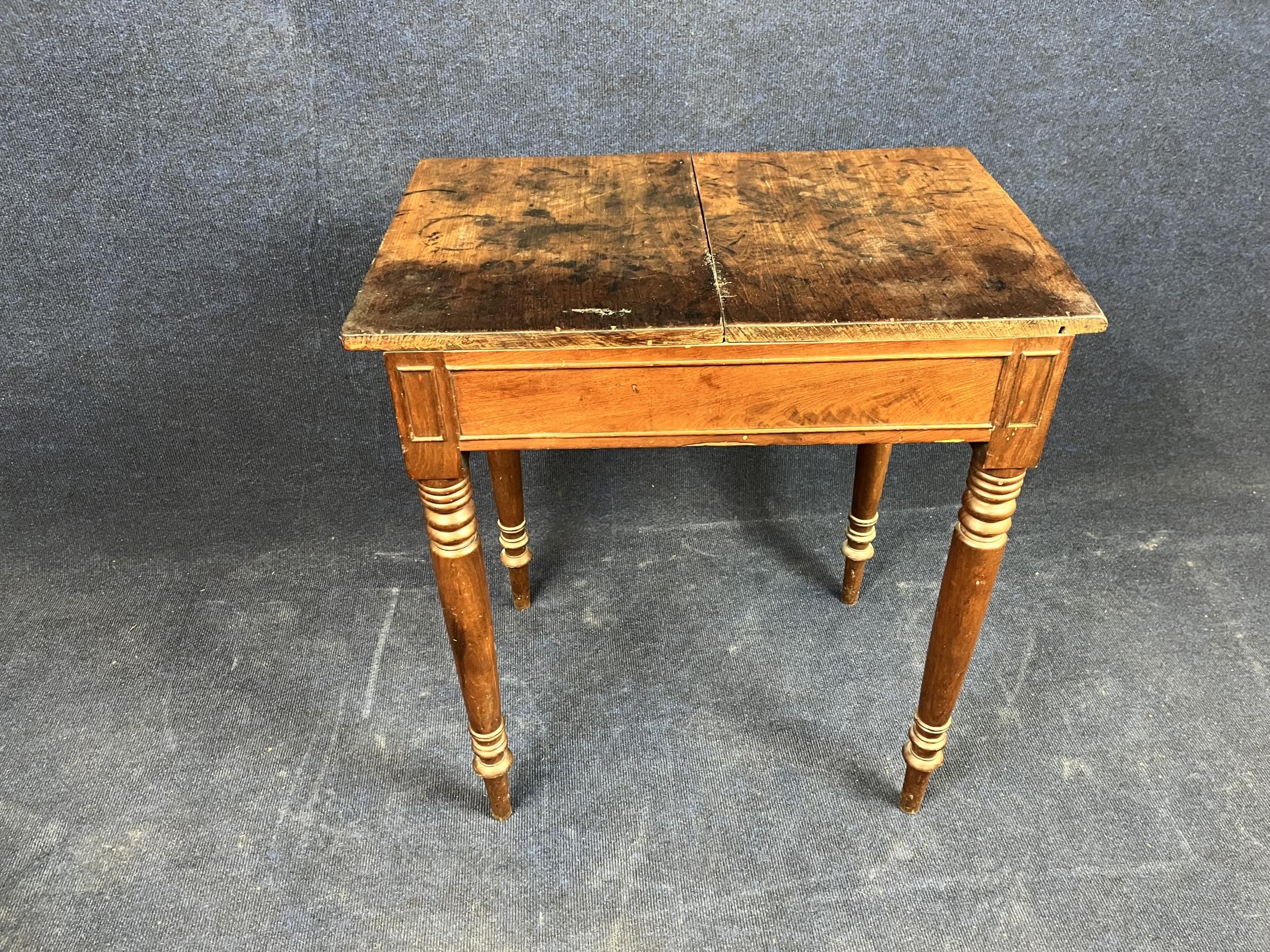 A 19th century mahogany side table. H.72 W.65 D.42.cm