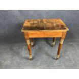 A 19th century mahogany side table. H.72 W.65 D.42.cm