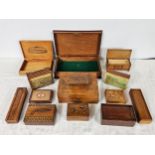 An extensive collection of various wooden boxes