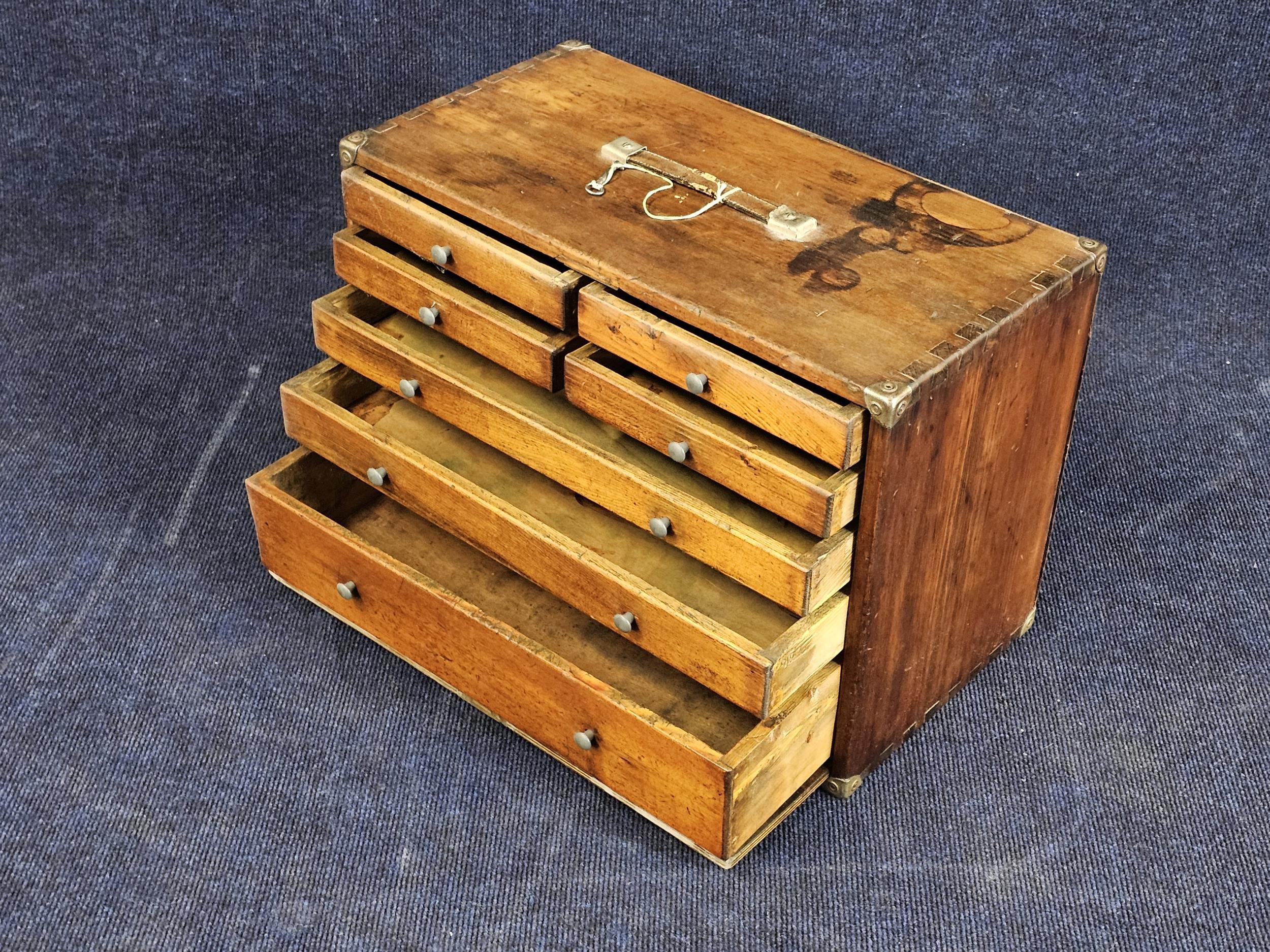 A Neslein style Engineers Tool Chest with key. H.36 W.51 D.26cm. - Image 9 of 10