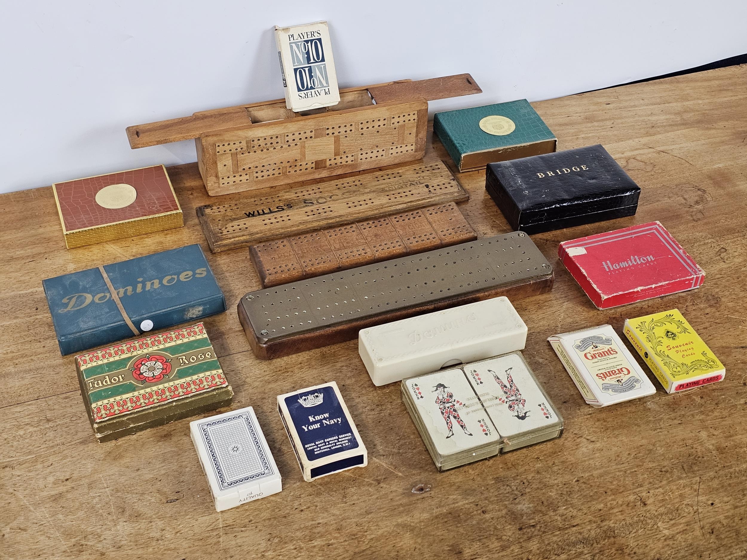 A group of vintage games, including cribbage boards, cards & dominoes - Image 2 of 6