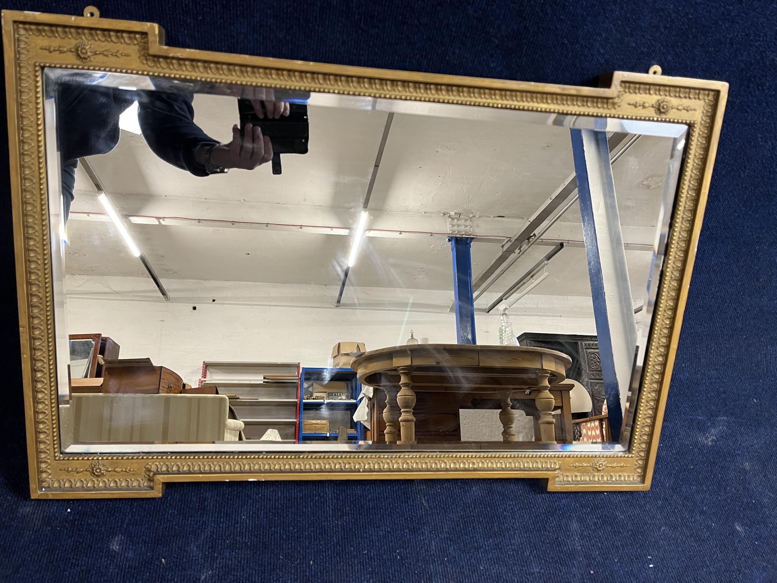 A 19th century style giltwood wall mirror. H.52 W.82.cm - Image 3 of 4