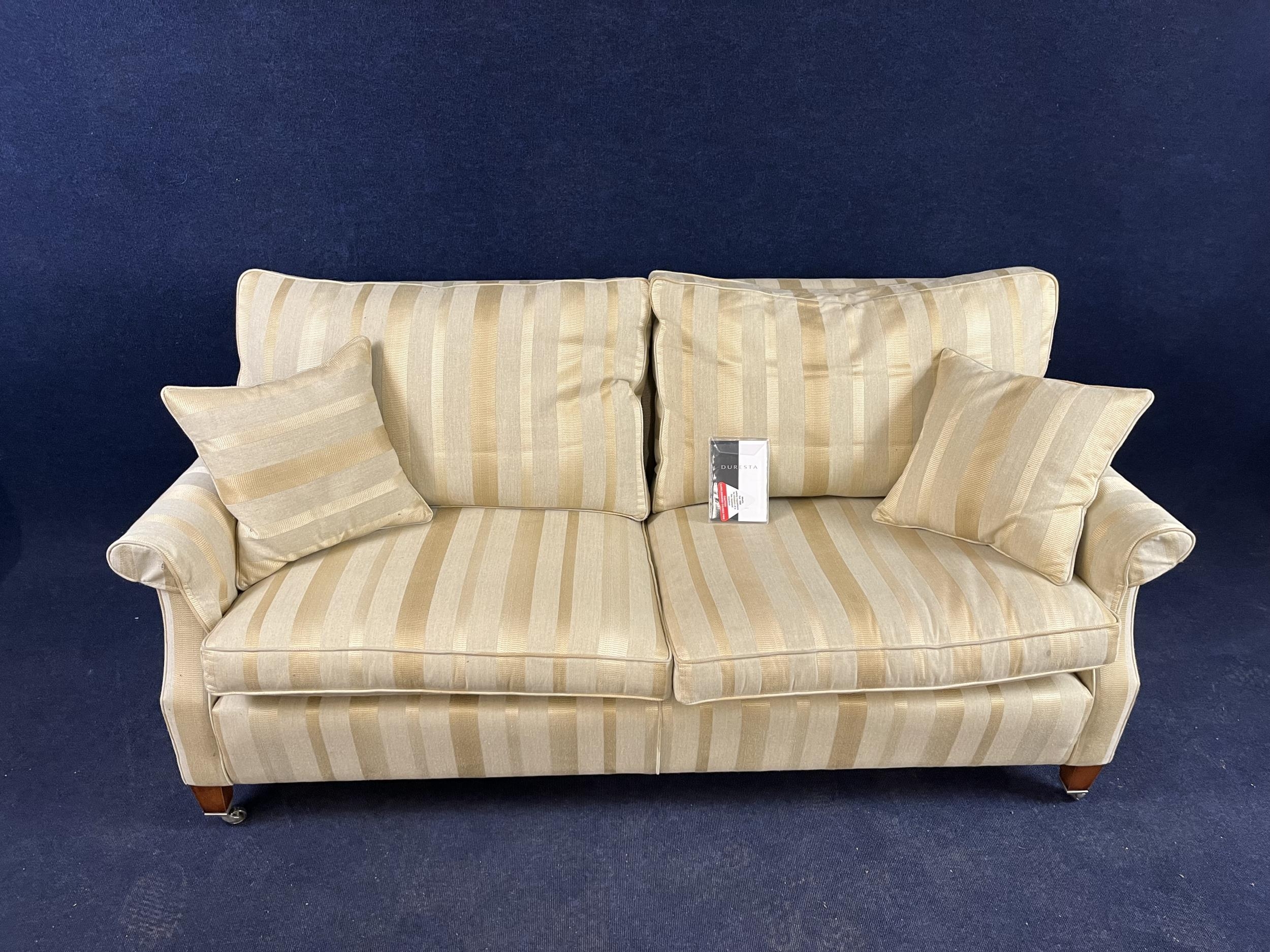 A Duresta sofa, with beige striped upholstery. H.82 W.170 D.110.cm - Image 2 of 5