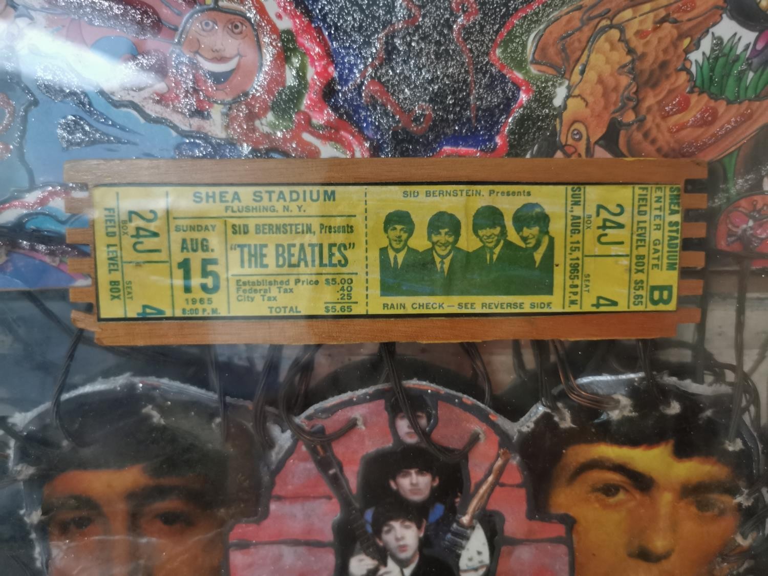 Pietro Psaier, Italian (1936 - 2004), a mixed media collage, The Beatles, signed and label and - Image 12 of 24