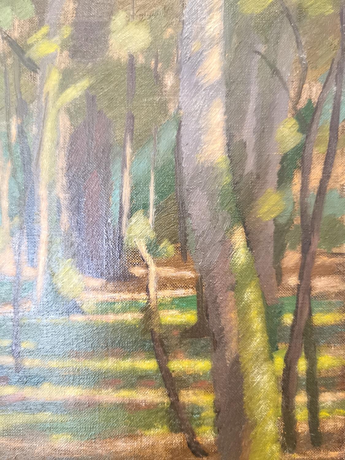John Powell (British, 20th century), oil on canvas of sunlight in a woodland, signed John Powell - Image 5 of 11