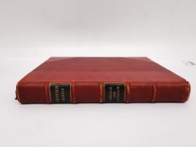 A book, 'British Birds' by Kirkman and Jourdain, 1943. Red leather binding to spine and corners,