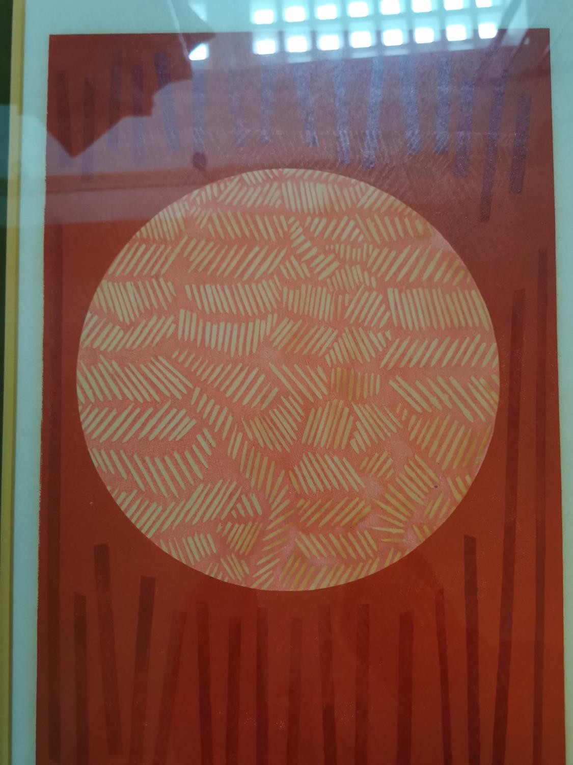 Kati Casida, Norwegian, Coloured Lithograph, 'On The 7th Day He Rested' orange and yellow circles - Image 6 of 8