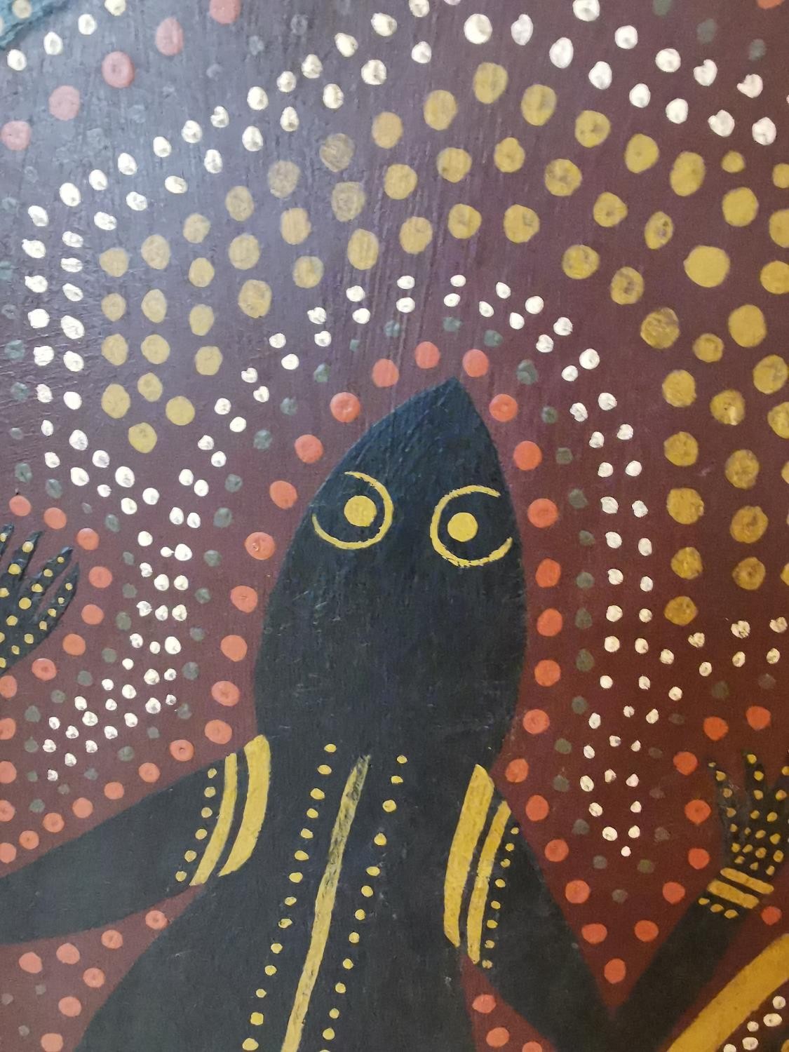 Billy Stockman Tjapaltjarri, Aboriginal Australian (1925 - 2015), oil on board , aboriginal design - Image 4 of 9