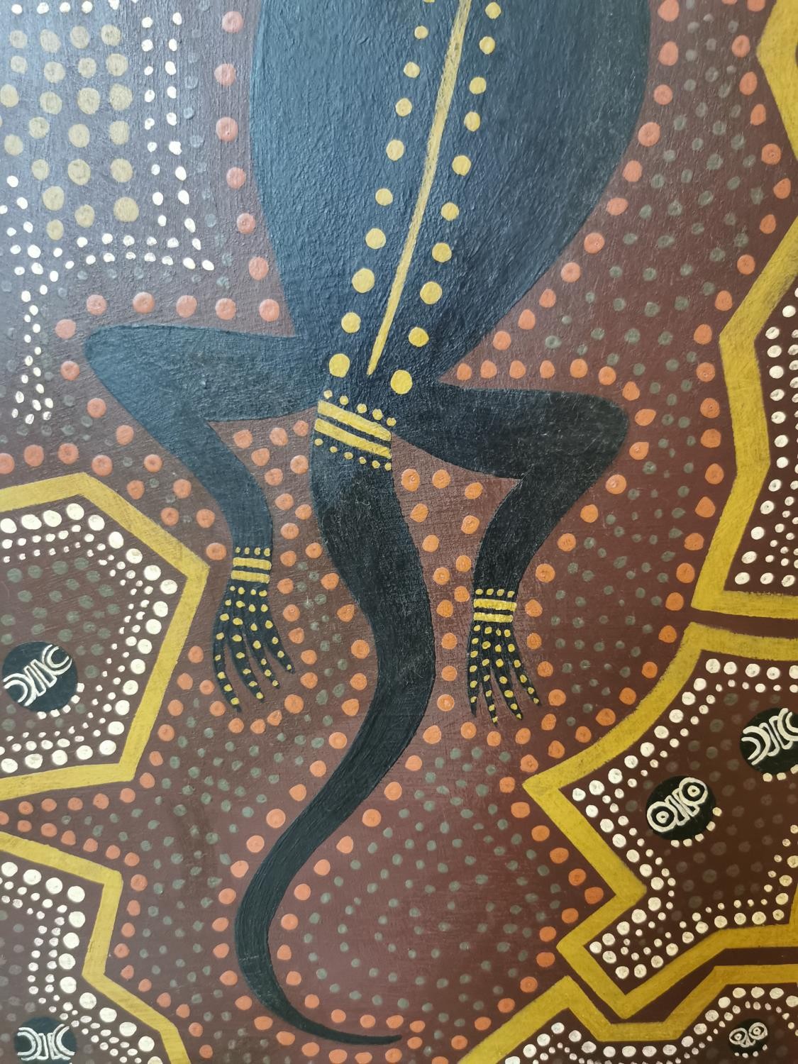 Billy Stockman Tjapaltjarri, Aboriginal Australian (1925 - 2015), oil on board , aboriginal design - Image 6 of 9