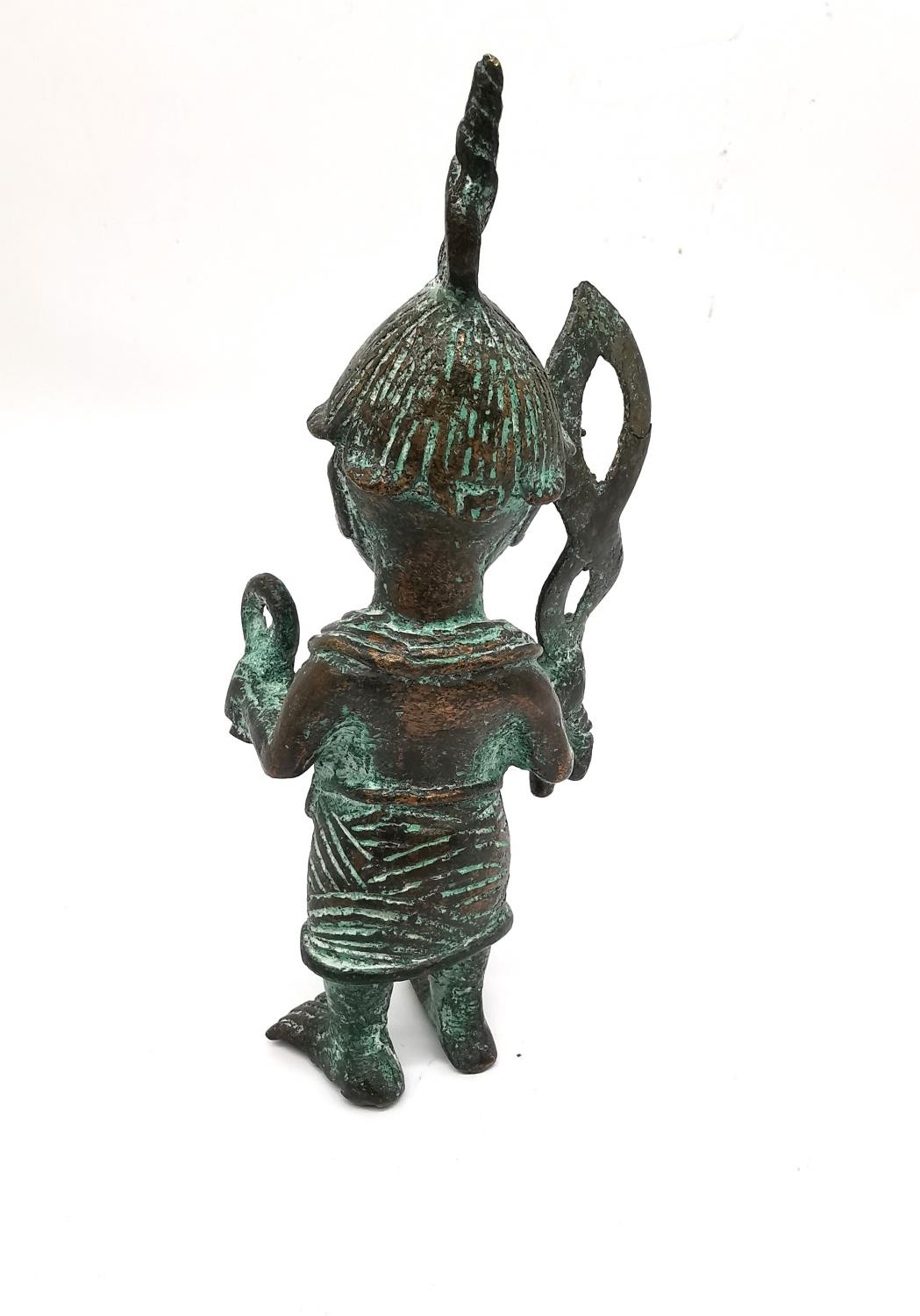 A Nigerian bronze statue of A Benin dignitary. H.12cm. - Image 4 of 6