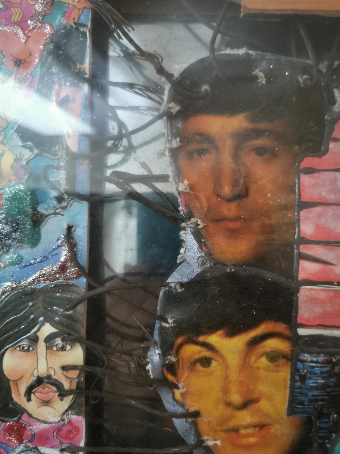 Pietro Psaier, Italian (1936 - 2004), a mixed media collage, The Beatles, signed and label and - Image 18 of 24