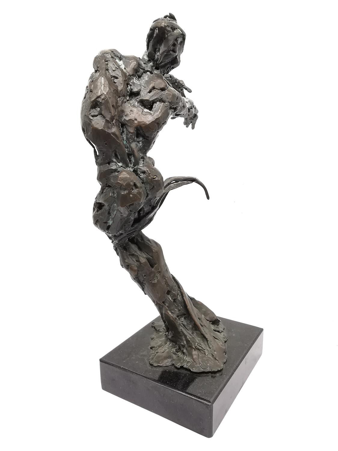 Samantha Keil, British, 20th Century, a stylised bronze figure of a leaning dancer with arms out - Image 4 of 10