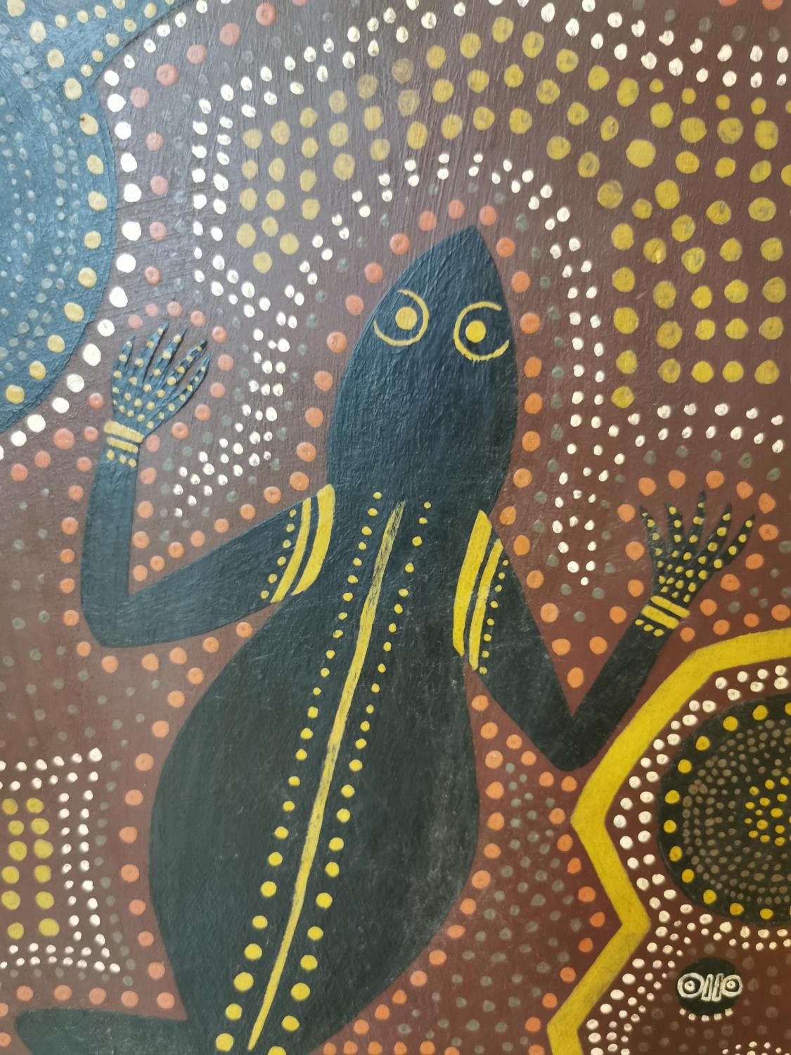 Billy Stockman Tjapaltjarri, Aboriginal Australian (1925 - 2015), oil on board , aboriginal design - Image 5 of 9