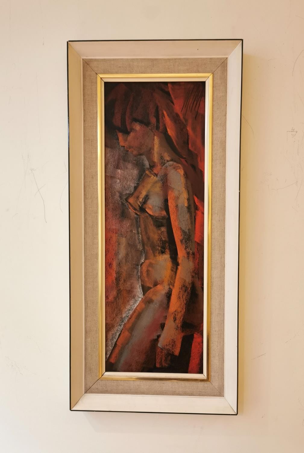 Maurice Mann, British (1921 - 1997), oil on canvas, 'Nude in a red room', signed and dated 1967. - Image 2 of 5