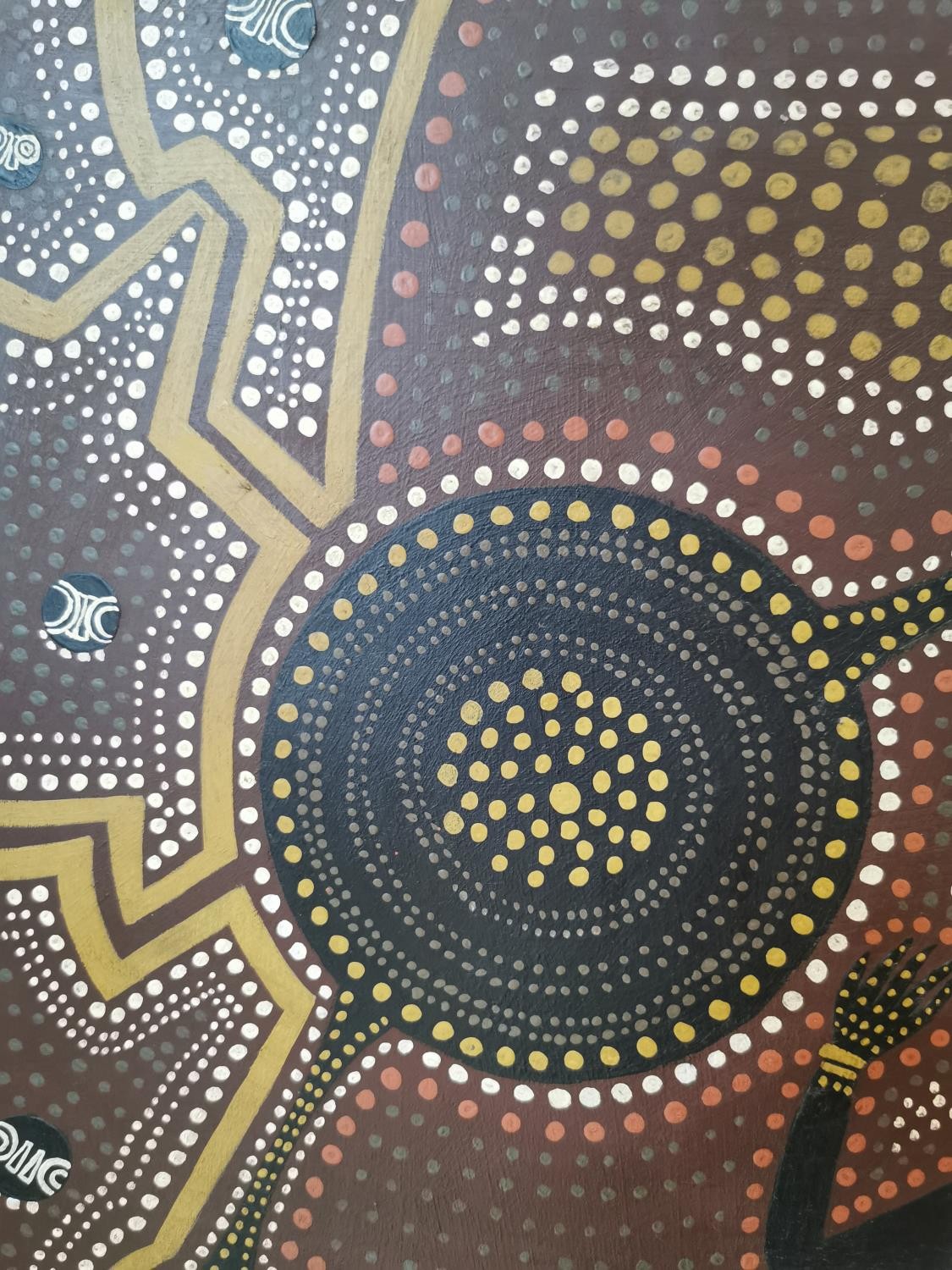 Billy Stockman Tjapaltjarri, Aboriginal Australian (1925 - 2015), oil on board , aboriginal design - Image 8 of 9