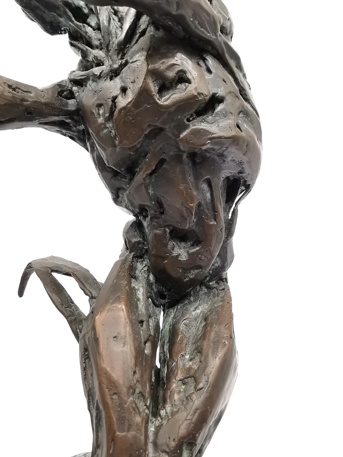 Samantha Keil, British, 20th Century, a stylised bronze figure of a leaning dancer with arms out - Image 7 of 10